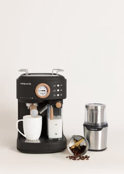 CREATE - Pack THERA RETRO PRO Halfautomatische espressomachine + MILL PRO Koffie- en kruidenmolen - Zwart — thumbnail 1