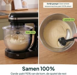 Vivid Green 2000W Keukenrobot - 6.2L - Mixer met Mengkom - Keukenmachine - Keukenmixer - Zwart — thumbnail 3