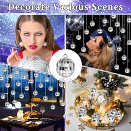 Discobal ø 3cm - 24 Stuks - Discobol - Spiegelbol - Met Touwtje - Klein Kerstballen - Disco Bal Bol - Kinderkamer - Feestje Discolamp Decoratie - Space Planeet Festival - Geschikt Voor Dj, Club, Kerstmis, Valentijnsdag En Andere Gelegenheden - Zilver — thumbnail 4