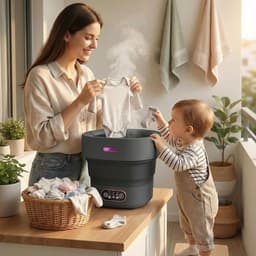 Mini Wasmachine met Centrifuge - Voor Kleine Wasgoed - Meerdere Programma's - gebruiksgemak — thumbnail 4