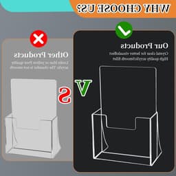 Brochurehouder A5 - 2 Stuks Transparante Flyerstandaard voor Tafelgebruik, Ideaal voor Kantoorgebruik, Hotels en Winkels, 14 x 7,5 x 20,8 cm — thumbnail 2