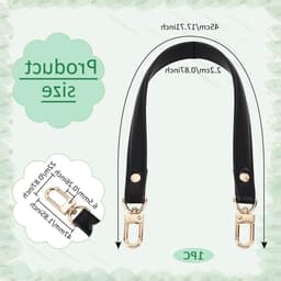Zwarte PU Leren Handtasriem van 45 cm, Vervangende Leren Strap voor Handtassen, Schoudertassen en Tote Bags met Koppelingen — thumbnail 5