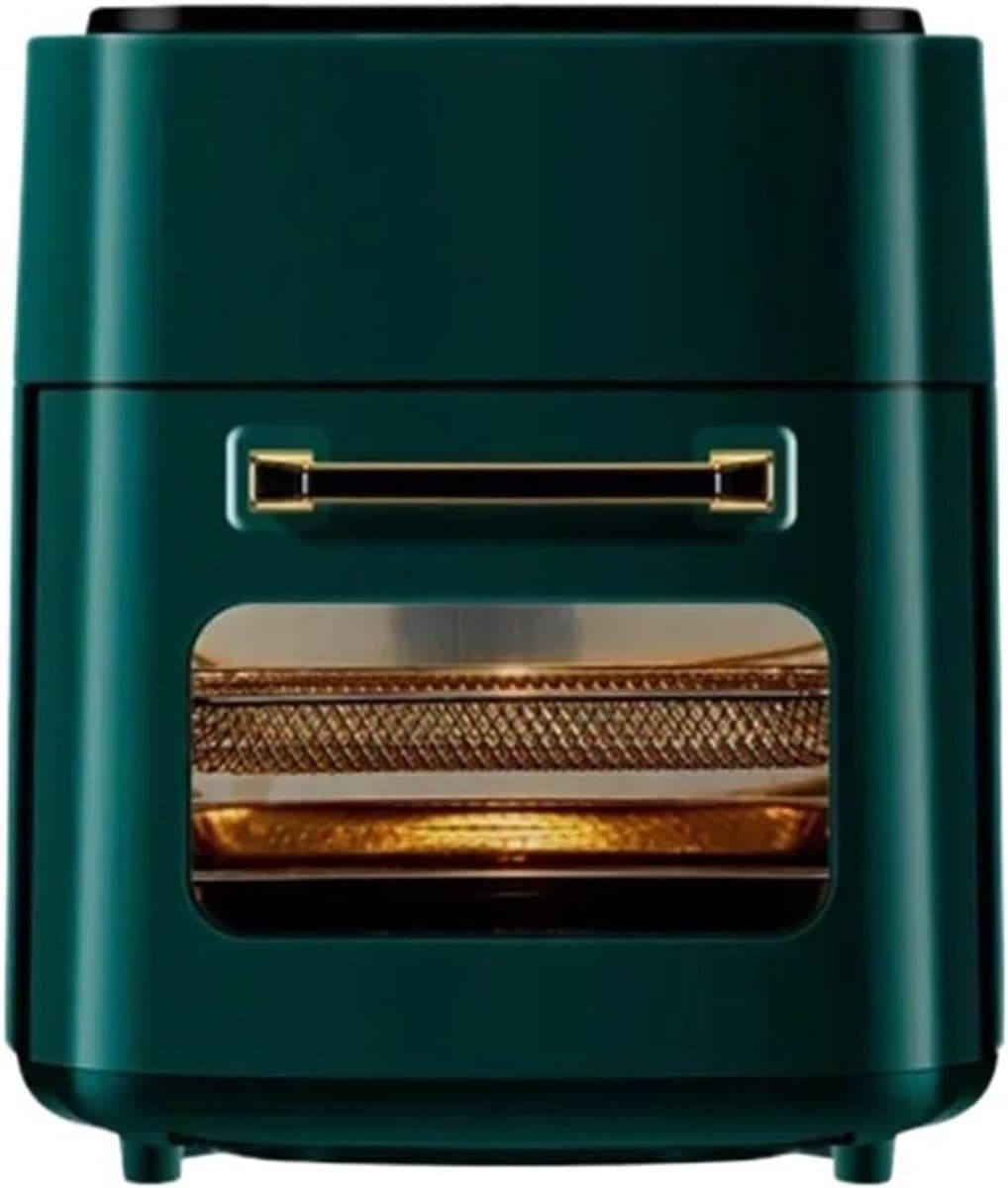 5-in-1 Digitale Airfryer en Oven - 15L - 1400W - Olievrij Bakken - LED-Scherm - Voor Gezinnen & Studenten - groen — afbeelding 1
