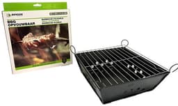 Opvouwbare barbecue 25 x 25 x 11,5 cm - Houtskoolbarbecue - BBQ met ventilatiegaten - 25 x 25 x11,5 cm - Lichtgewicht constructie van staal - Ideaal voor Tuin , Park of Vakantie — thumbnail 1
