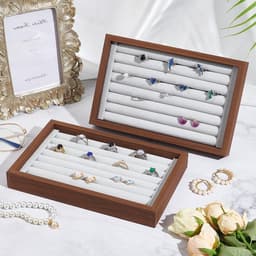 Houten Ringhouder met 7 Slots - Stapelbare Sieradenschotel voor Oorbellen en Ringen - Ideaal voor Sieradenopslag en Beurzen — thumbnail 3