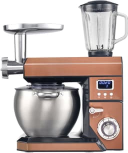 Swiss Haus® KM2285BG Keukenmachine - 1500W Keukenrobot – 8.5L RVS Mengkom – Met Blender 1.5L & Vleesmolen – Foodprocessor met Timer & LED Display – Koper — thumbnail 2
