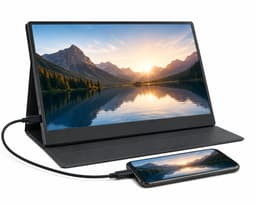 Leba Portable Monitor Full HD USB-C - 15.6 Inch Inclusief Hoes - Met Speakers - Plug en Play - Draagbare monitor - Draagbaar scherm - Draagbare monitor voor laptop - draagbaar scherm voor telefoon & console - portable beeldscherm - USB Monitor — thumbnail 1
