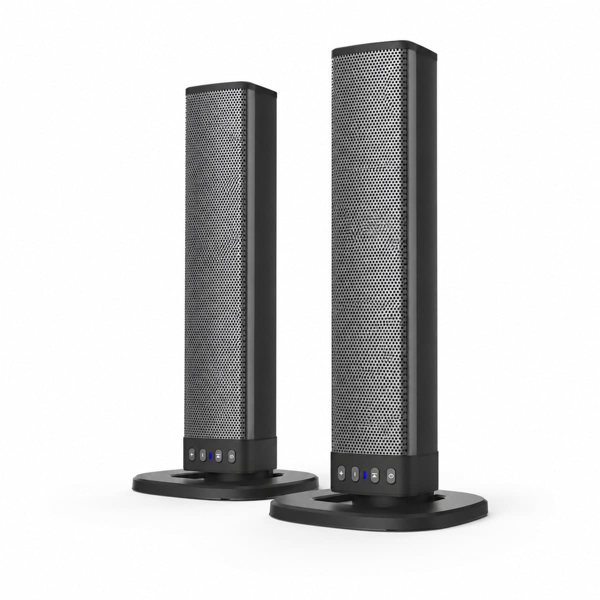 Gloovon® Deelbare Soundbar & PC Speakers - Bluetooth 5.0 & Bedraad - 20W Stereo Audio met 2000mAh Accu - AUX, RCA & USB - Zwart — afbeelding 1
