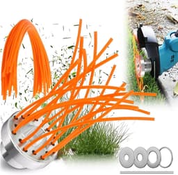 Trimmerkop van aluminiumlegering - met oranje nylonkoord — Inclusief 1 trimmerkop van aluminiumlegering, 43 nylonkoorden (30 cm, vierkant), 1 ronde sleutel en 4 ringen. — thumbnail 1