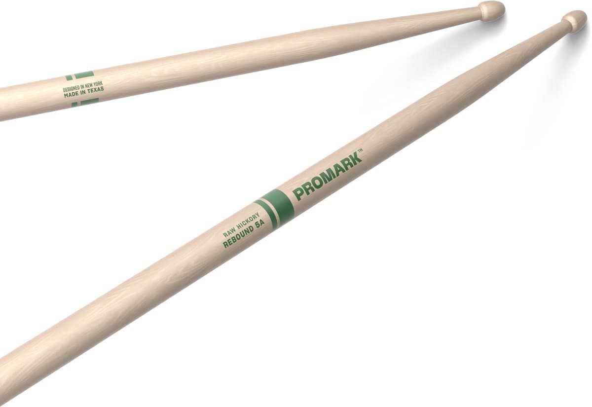 ProMark RBHR565AW Rebound 5A Raw Hickory drumstokken met houten tip — afbeelding 1