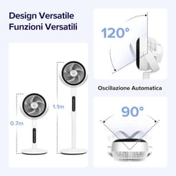 Vloer Ventilator - Staande Fan - Kamertemperatuur Reguleren - Modern/Veelzijdig Design - 110.8 cm - Wit — thumbnail 5