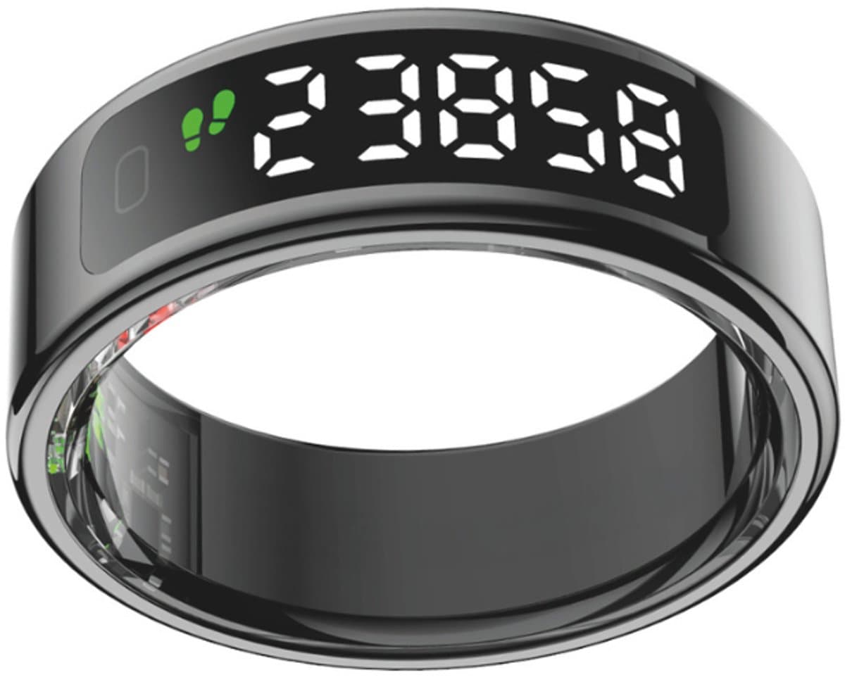 NOLATR Vue, Slimme Ring met Stappenteller, Activiteitstracker & Hartslagmeter – met Touch functie - Zonder Abonnement & Nederlandse App – Zwart – Maat 8 — afbeelding 1