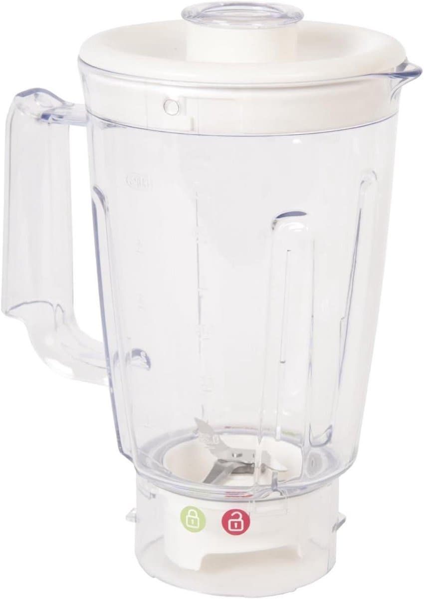 Mixer Kom - Blender Kom - Keuken Gebruik - Faciclick Systeem - 500 Watt - Wit Transparant — afbeelding 1