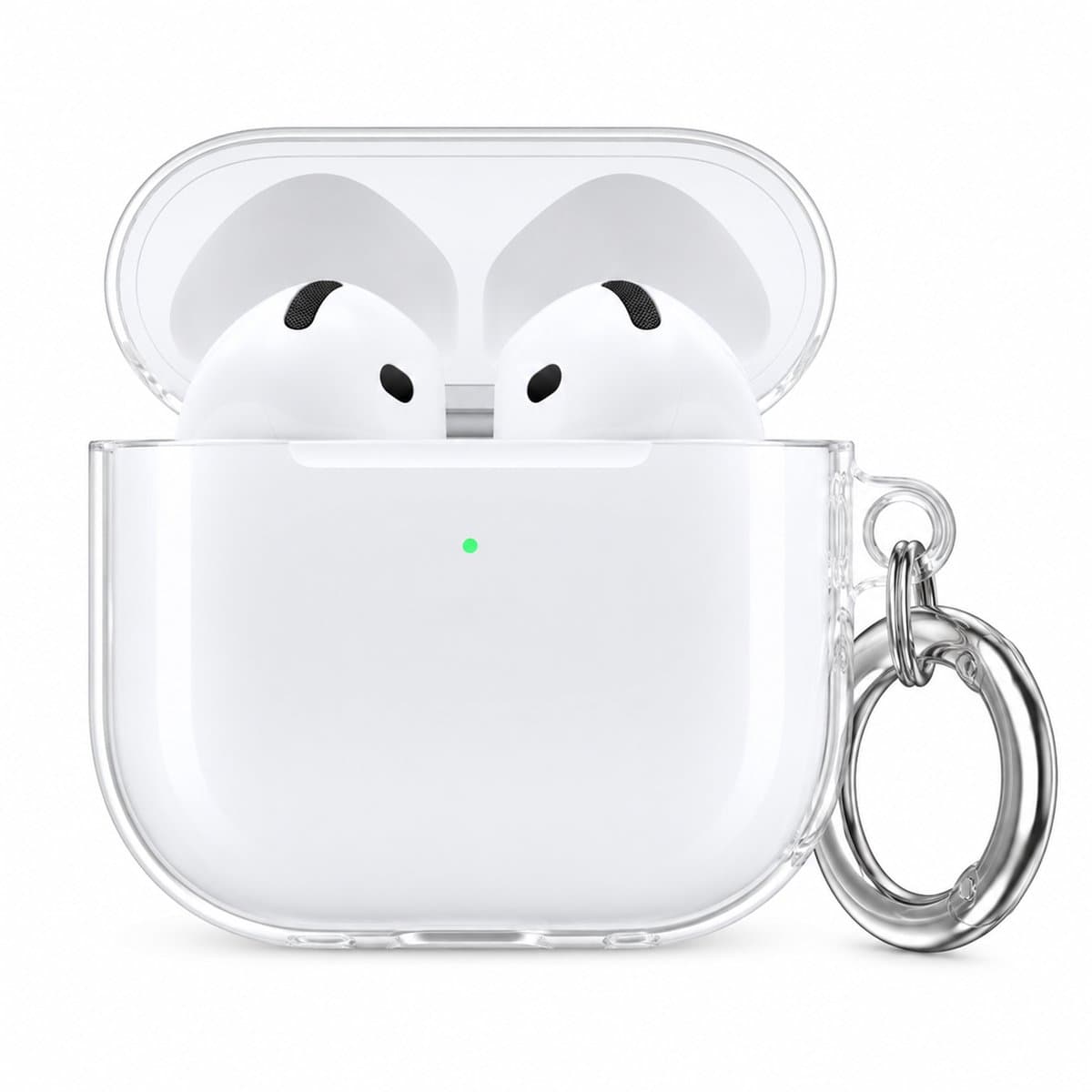 Case geschikt voor AirPods 4 Gen (2024 / ANC) Hoesje – Transparant TPU Case met Ring - Helder — afbeelding 1
