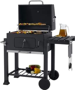 EVIQ - BBQ houtskool XL- Smoker Barbecue Valencia 2026 model - Barbeque Verstelbaar kolenrooster - Barbecues Zwart — thumbnail 1