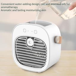 Mobiele Airco Alternatief - Mini Aircooler met Water - Draagbare Koelventilator met 4000 mAh Batterij - Tafelventilator en Luchtkoeler voor Bureau, Slaapkamer, Auto en Kamperen - 3 Windsnelheden - Type-C - 128ML — thumbnail 3