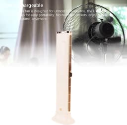 Kleine Torenventilator - Bladloze Ventilator - Persoonlijke Koeling - USB Oplaadbaar - 39x12x8 cm - Beige — thumbnail 2