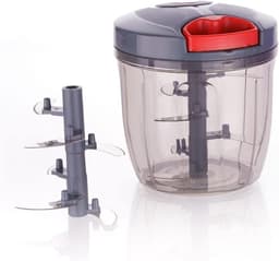 Handmatige Keukenmachine - Groentehakker - Snel Ingrediënten Hakken - 6 Roestvrijstalen Messen - 900 ml - Grijs — thumbnail 5