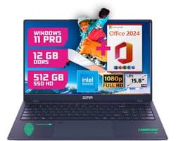 GMR - 15.6 Inch Full HD Laptop - Intel N95 - 12GB DDR4 RAM - 512GB SSD - Office 2024 - Windows 11 Pro voor Thuis, Office en Studie notebook