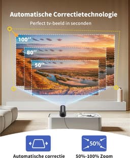 RUX® Draagbare beamer - Beamer - Projector - Mini Beamer - Zwart - 9cm x 9cm x 16cm — thumbnail 3