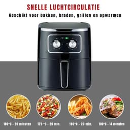 RUX® Heteluchtoven - Oven - Airfryer Oven - Zwart - 27cm x 33cm x 30cm — thumbnail 4