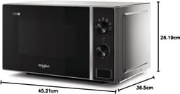 Whirlpool MWP 101 SB-1 Magnetron zwart 20 liter 700 W + 3 Jaar Gratis Extra Garantie — thumbnail 4