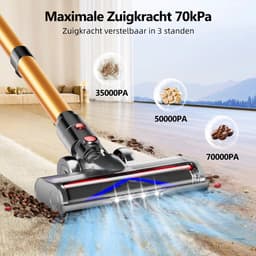 Elekiatech - Steelstofzuiger Draadloos - 65000Pa - 70 Min Gebruikstijd - 8-in-1 Filtersysteem - Goud — thumbnail 7