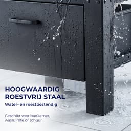 ProductXpert Stacko™ - Wasmachine Verhoger - Kast - Ombouw Met Lade - 64x54x40cm - Zwart - Met Stelvoet Stabilisatie - Antislip — thumbnail 4