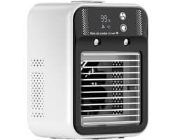 KZQ Mini-airconditioner – oplaadbaar, 2 snelheden, 2 nevelstralen, digitaal display, voor auto, slaapkamer, kantoor of camping — afbeelding 1