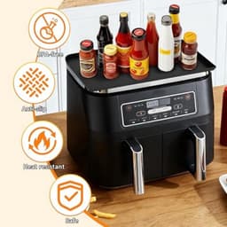 Siliconen Airfryer Mat Voor Dubbele Airfryer Herbruikbaar En Hittebestendig — thumbnail 3