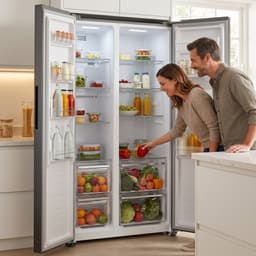 Heinner HSBS-HM439NFINVXWDD American Side-by-Side Koelkast met Waterdispenser 439 L – Smart-functie – ECO-functie – Deur-alarm – RVS – 5 Jaar Garantie — thumbnail 9