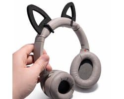 Snap-On Kattenoren Voor Sony WH-1000XM4 Hoofdtelefoon - Afneembare Cat Ears Accessoire - Cosplay Gaming Headset Decoratie - Verstelbaar Design - Lichtgewicht Comfort Fit - Past Perfect Op Headband - Zwart