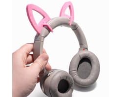 Snap-On Kattenoren Voor Sony WH-1000XM4 Hoofdtelefoon - Afneembare Cat Ears Accessoire - Cosplay Gaming Headset Decoratie - Verstelbaar Design - Lichtgewicht Comfort Fit - Past Perfect Op Headband - Roze