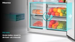 Hisense RS5P528STFE - Amerikaanse koelkast – Zwart - No-Frost - 178 cm hoog - 528 liter - Energielabel E - Invriesvermogen 10 kg/24u - Geluidsniveau 40 dB(A) - IJs- en waterdispenser - LED Display - FastFreeze - Deuralarm - Interverter Compressor — thumbnail 25