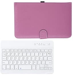 Draagbaar Bluetooth-toetsenbord met telefoonhouder, 7 inch draadloos toetsenbord, ultra dun met PU leren hoes voor 4.5-6.8 inch display telefoons (paars) — thumbnail 3