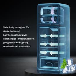 Koelkast Dubbele Deur - Kleine Koelkast - Drankjes Koel Houden - Zeven Temperatuurstanden - 60 Liter - Wit — thumbnail 4