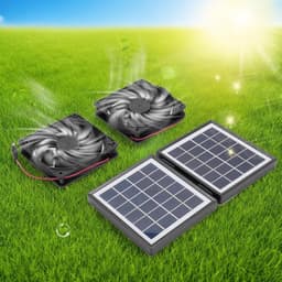 Zonne Afvoerventilator - Ventilator op Zonne-energie - Luchtcirculatie Buiten - Automatische Regendetectie - 28 cm Breed - Zwart — thumbnail 3