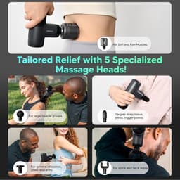 Massagepistool - Spierontspanning Tool - Herstel Na Training - Warmte en Koude Therapie - 0.4 kg - Zwart — thumbnail 5