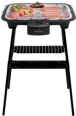 Swiss Haus® SBQ23 Elektrische BBQ - 38 x 22 cm - Staand en Tafelmodel Barbecue - 2000W Tafelbarbecue – Thermostaat Regelbaar – Vaatwasbestendig Rooster - Anti-Roest Grill - Zwart — thumbnail 1