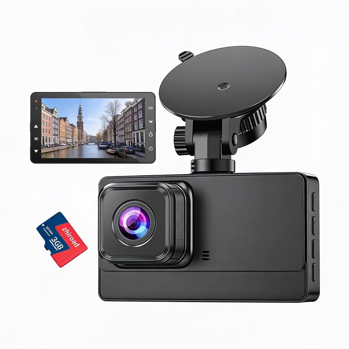 Dashcam Voor en Achter Full HD – Dual Camera met Nachtzicht en Automatische Incidentopslag – Compact Design – Inclusief 32GB Geheugenkaart — afbeelding 1