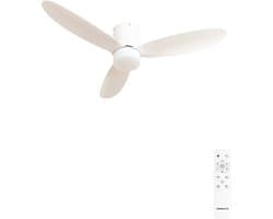 CREATE - 40W stille plafondventilator Ø132 cm - Wit - Met licht - Afstandsbediening - WIND LITE
