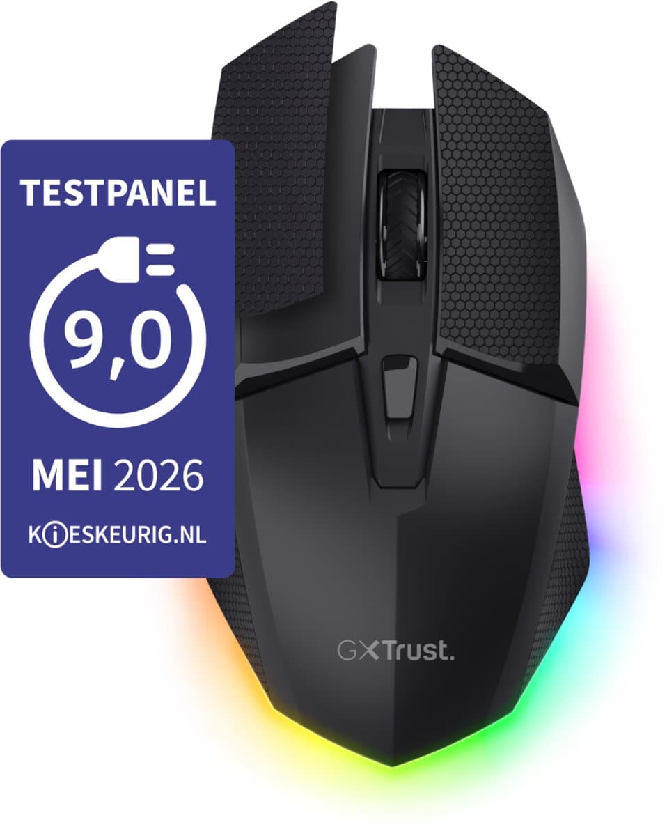 Trust GXT 122 Felox+ - Draadloze Gaming Muis - Met RGB verlichting - Dubbele draadloze verbinding - Zwart — afbeelding 1