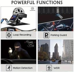 4K+1080P 3-kanaals dashcam voor auto's, camera voorzijde & ingebouwde camera achterzijde, 3,0" scherm, 170° groothoek, 4K-dashboardcamera-recorder — thumbnail 5