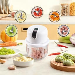 Mini Hakmolen - Elektrische Keuken - Ingrediënten Snijden - Draadloos Opladen - 350 ml - Wit — thumbnail 5