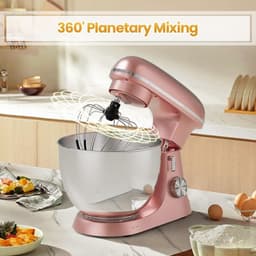 Keukenmachine - Mixer Kom - Bakken En Koken - Krachtige Planetaire Beweging - 8.5 Liter - Roze — thumbnail 5