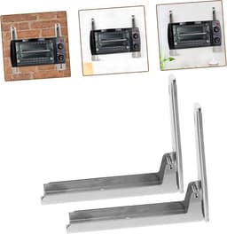 Magnetron Plank - Wandrek Oven - Keuken Opbergen - Opvouwbaar Ontwerp - 39.5X4X20CM - Zilver — thumbnail 5