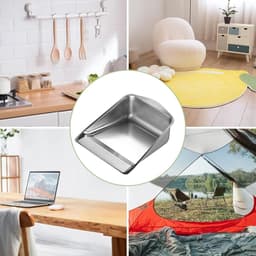 Roestvrijstalen Stofpan - Vuilpan Metalen Schep - Snel Vuil Verzamelen - Brede Mond Ontwerp — thumbnail 3