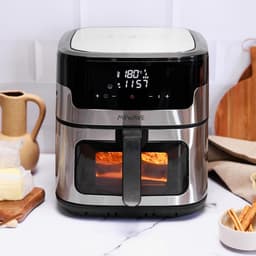 Luchtfriteuse met kijkvenster - Heteluchtoven - Gezond Koken - 7 programma's - 8L inhoud - Zwart — thumbnail 4