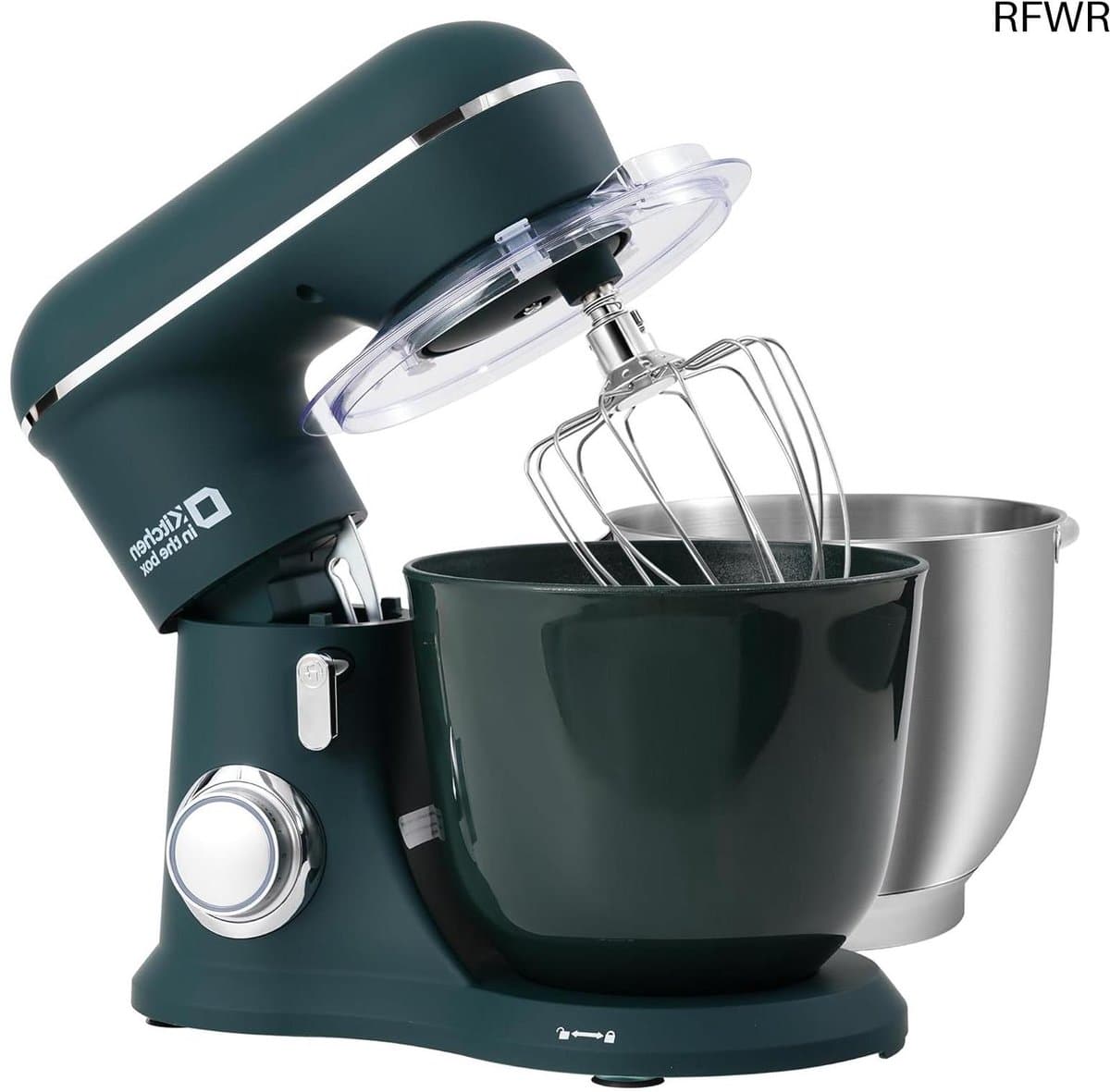 Keukenmachine - Standmixer - Bakken en Koken - Dubbele Mengkommen - 4.5L + 5L - Donkergroen — afbeelding 1