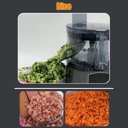 Elektrische Groentehakker - Keuken Snijmachine - Snel Ingrediënten Snijden - 600W Krachtig Vermogen - 375x305x480mm - Zilver — thumbnail 2